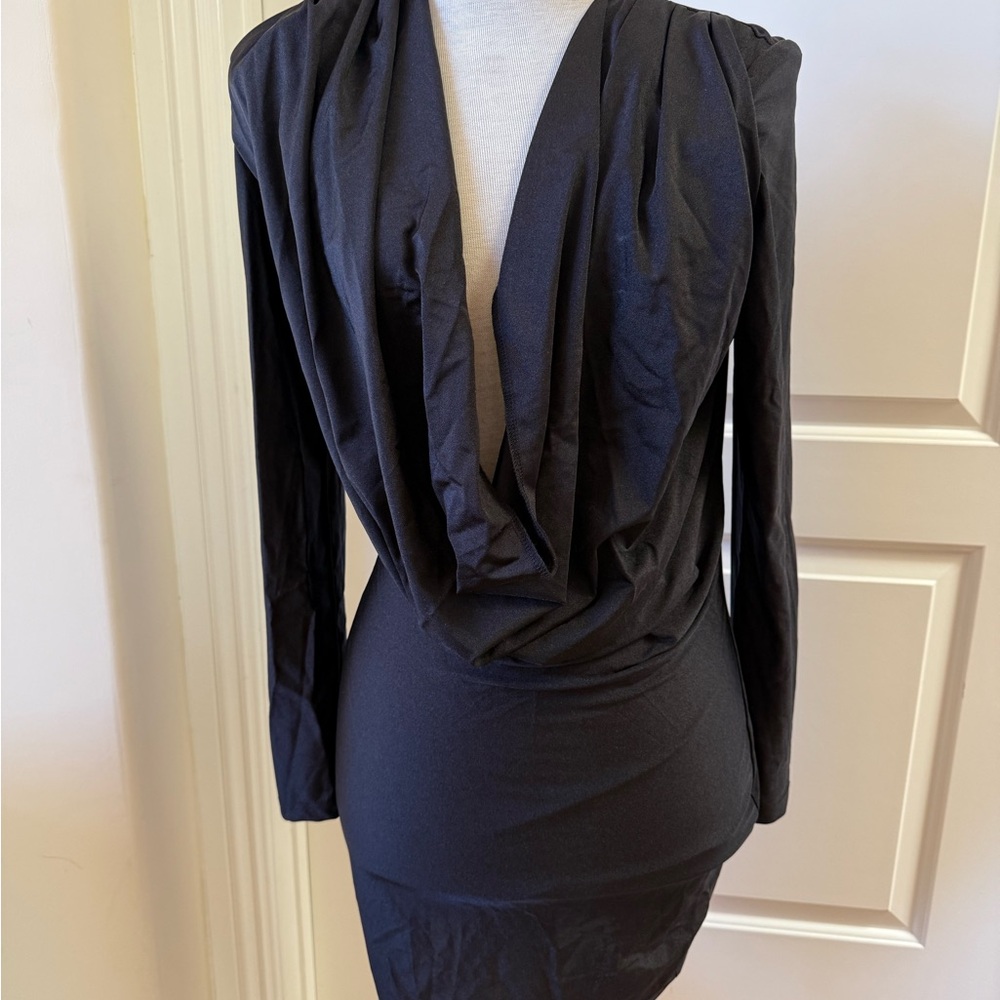 Elegant Black Draped Dress